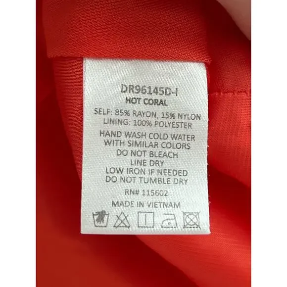 Lush hot coral orange flutter sleeve Mini dress wrap summer coquette cowgirl - Picture 9 of 11